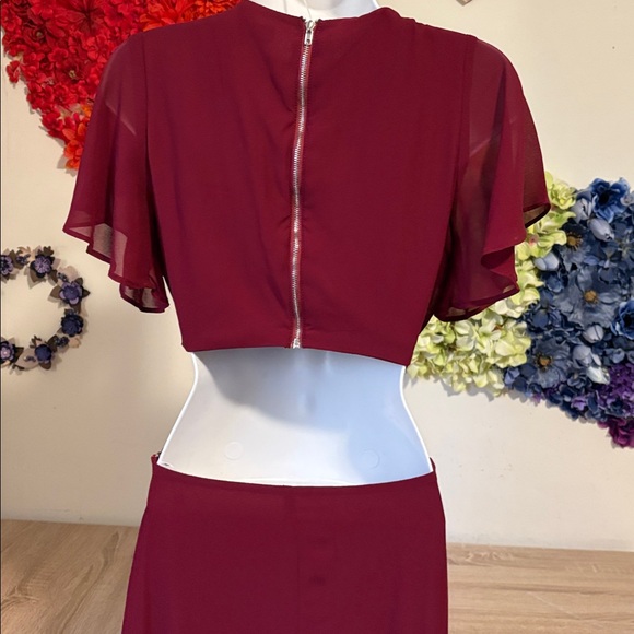 Lulu’s Garden Bliss Burgundy Cutout Maxi Dress - Picture 7 of 10